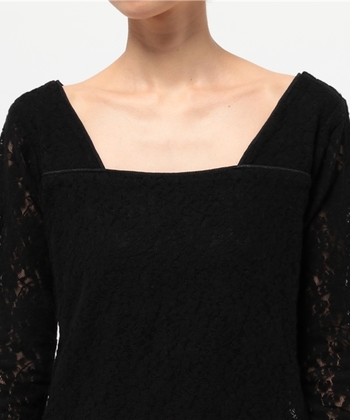 OUTLET（アウトレット）の「【WHO'S WHO gallery】AMレースT（Tシャツ/カットソー・レディース・ブラック/オフホワイト・FREE）」の8枚目の写真