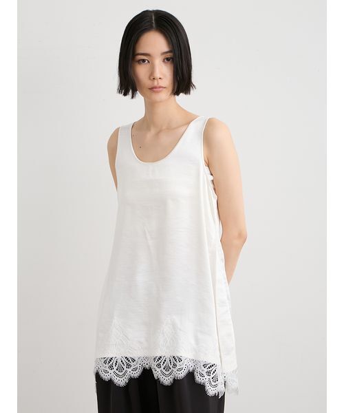 MIESROHE（ミースロエ）の「【洗える】綿カシミア×レースタンクSET（ニット/セーター・レディース・ライトブルー/ホワイト/グレー・F）」の20枚目の写真