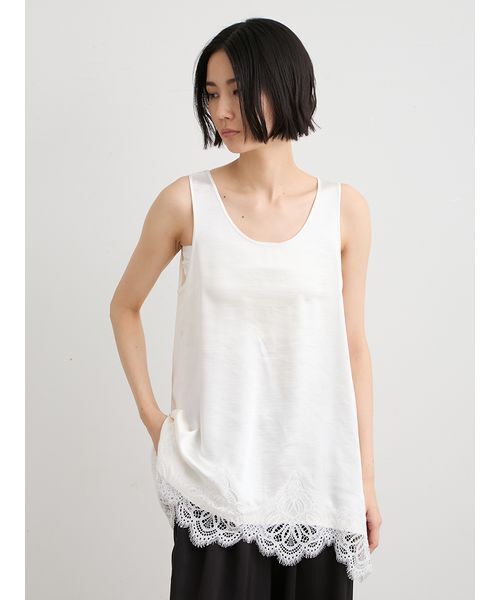 MIESROHE（ミースロエ）の「【洗える】綿カシミア×レースタンクSET（ニット/セーター・レディース・ライトブルー/ホワイト/グレー・F）」の21枚目の写真