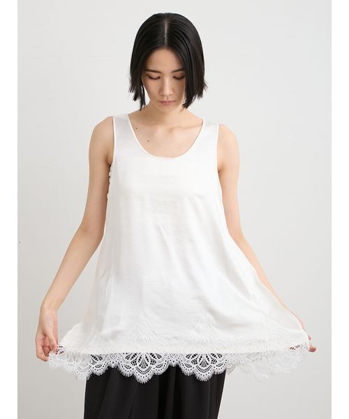 MIESROHE（ミースロエ）の「【洗える】綿カシミア×レースタンクSET（ニット/セーター・レディース・ライトブルー/ホワイト/グレー・F）」の22枚目の写真