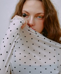 manana suerte（マニャーナスエルテ）の「シアーDOTハイネックトップス（Tシャツ/カットソー）」