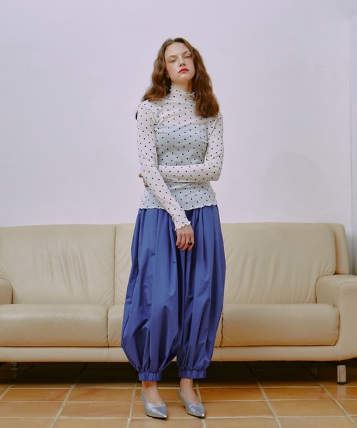 manana suerte(マニャーナスエルテ)の「シアーDOTハイネックトップス(Tシャツ/カットソー・レディース・ブラック/ホワイト・FREE)」の15枚目の写真