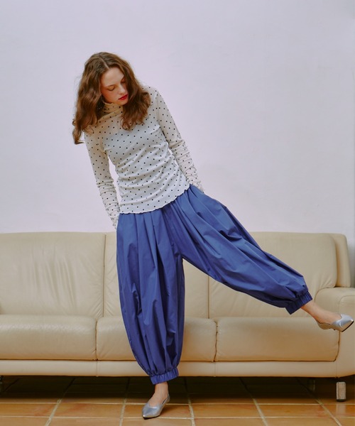 manana suerte(マニャーナスエルテ)の「シアーDOTハイネックトップス(Tシャツ/カットソー・レディース・ブラック/ホワイト・FREE)」の14枚目の写真