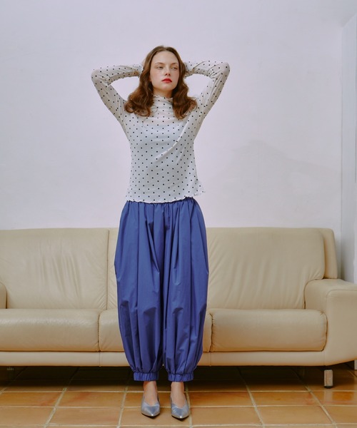 manana suerte(マニャーナスエルテ)の「シアーDOTハイネックトップス(Tシャツ/カットソー・レディース・ブラック/ホワイト・FREE)」の18枚目の写真