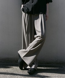 remer（リメール）の「【肌離れの良い麻調素材】シンセティックリネンドレープワイドパンツ / Synthetic Linen Drape Wide PT（スラックス）」