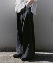 remer（リメール）の「【肌離れの良い麻調素材】シンセティックリネンドレープワイドパンツ / Synthetic Linen Drape Wide PT（スラックス）」