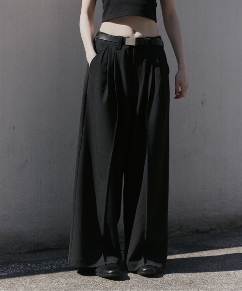 remer(リメール)の「【肌離れの良い麻調素材】シンセティックリネンドレープワイドパンツ / Synthetic Linen Drape Wide PT(スラックス・メンズ・グレイッシュベージュ/ブラック/チャコールグレー・SMALL/X-SMALL/LARGE/MEDIUM)」の5枚目の写真