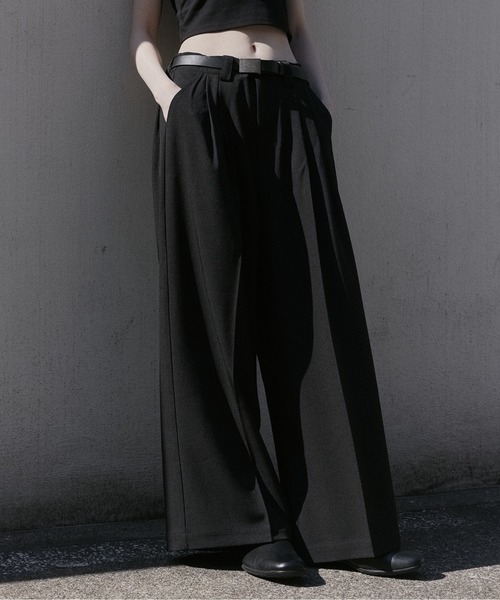 remer(リメール)の「【肌離れの良い麻調素材】シンセティックリネンドレープワイドパンツ / Synthetic Linen Drape Wide PT(スラックス・メンズ・グレイッシュベージュ/ブラック/チャコールグレー・SMALL/X-SMALL/LARGE/MEDIUM)」の7枚目の写真