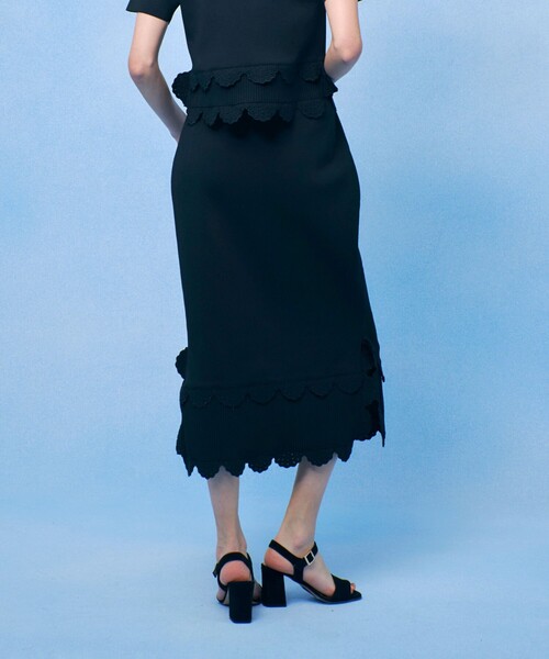 LOULOU WILLOUGHBY（ルルウィルビー）の「【LOULOU WILLOUGHBY】パンチングスカラスカート（スカート・レディース・ブラック/オフホワイト・2）」の13枚目の写真