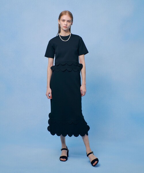 LOULOU WILLOUGHBY（ルルウィルビー）の「【LOULOU WILLOUGHBY】パンチングスカラスカート（スカート・レディース・ブラック/オフホワイト・2）」の15枚目の写真