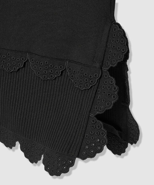 LOULOU WILLOUGHBY（ルルウィルビー）の「【LOULOU WILLOUGHBY】パンチングスカラスカート（スカート・レディース・ブラック/オフホワイト・2）」の19枚目の写真