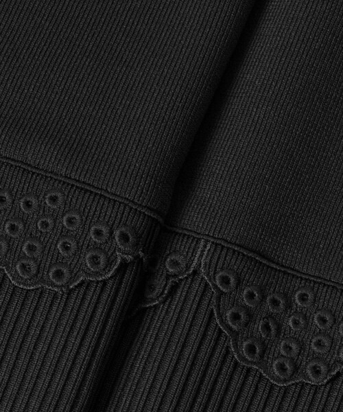 LOULOU WILLOUGHBY（ルルウィルビー）の「【LOULOU WILLOUGHBY】パンチングスカラスカート（スカート・レディース・ブラック/オフホワイト・2）」の21枚目の写真