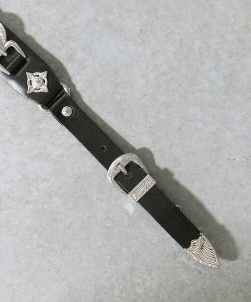TOGA PULLA/トーガプルラ】Metal leather suspenders/メタルレザー