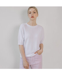Round neck Raglan Half Sleeve knitwear (4colors)