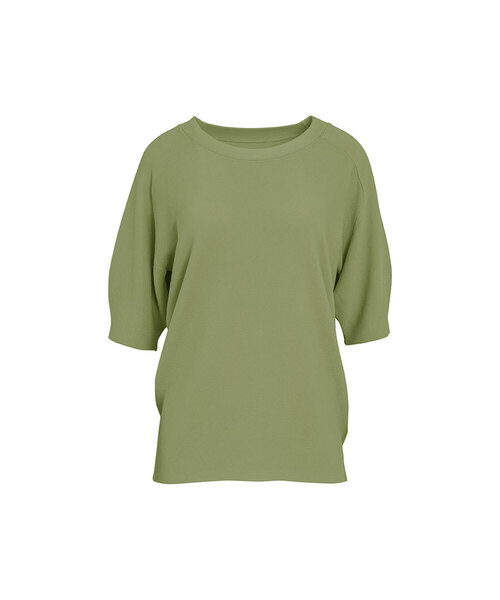 VASCARA(バスカラ)の「Round neck Raglan Half Sleeve knitwear (4colors)(Tシャツ/カットソー・レディース・ブラック/カーキ/ホワイト/コーラルピンク・FREE)」の3枚目の写真