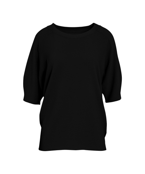 VASCARA(バスカラ)の「Round neck Raglan Half Sleeve knitwear (4colors)(Tシャツ/カットソー・レディース・ブラック/カーキ/ホワイト/コーラルピンク・FREE)」の7枚目の写真