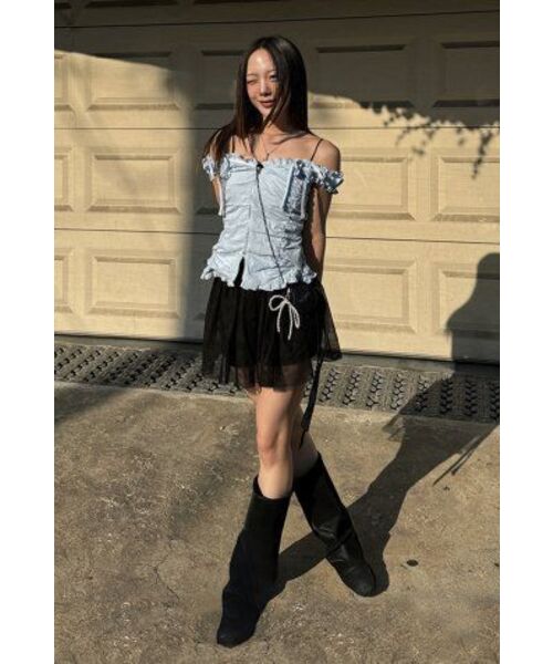 ROSEFRANTZ（ロゼフランツ）の「Two-way Frill Ribbon Sleeveless [Summer Blue]（Tシャツ/カットソー・レディース・その他・FREE）」の6枚目の写真