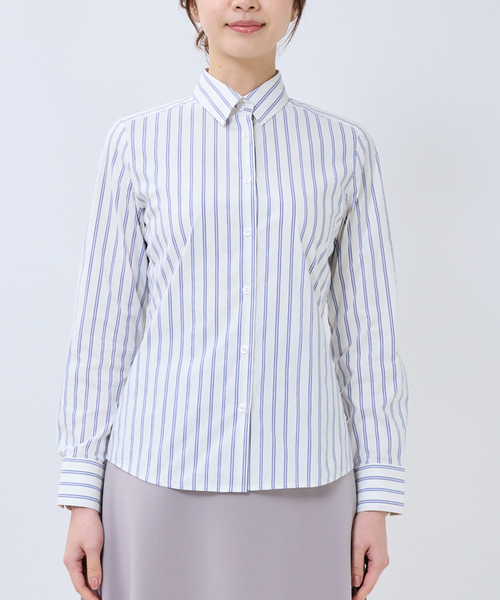NARACAMICIE(ナラカミーチェ)の「【NARACAMICIE】ストライプ長袖シャツ(シャツ/ブラウス・レディース・ピンク/ホワイト・S/L/M)」の3枚目の写真