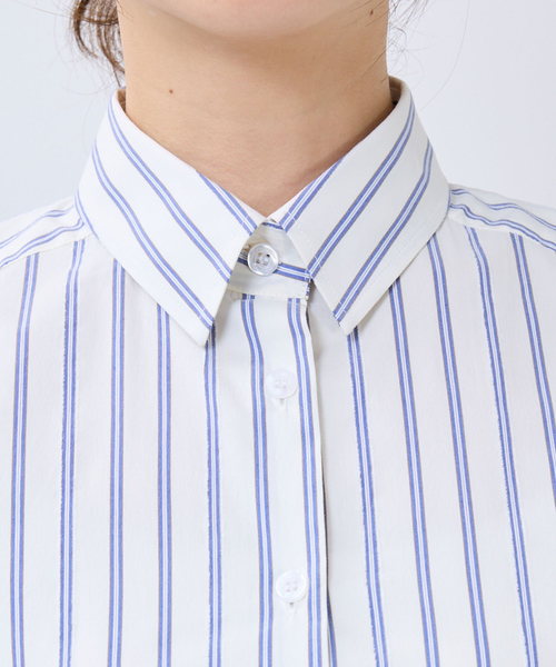 NARACAMICIE(ナラカミーチェ)の「【NARACAMICIE】ストライプ長袖シャツ(シャツ/ブラウス・レディース・ピンク/ホワイト・S/L/M)」の6枚目の写真
