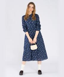 To b. by agnes b. | フラワープリント コットン 長袖 ワンピース(シャツワンピース)