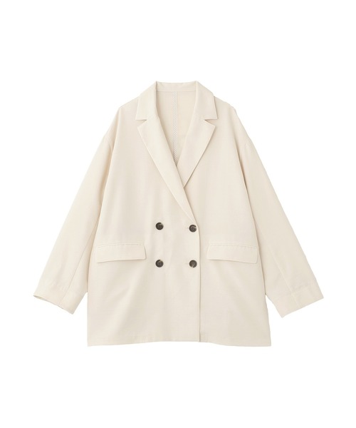 Green　Parks（グリーンパークス）の「オーバーサイズW釦ライトジャケット（テーラードジャケット・レディース・ホワイト系その他2/ネイビー/ライトグレー・FREE）」の2枚目の写真