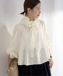 IENA | 《追加》&NAVYシアーボウタイブラウス(シャツ/ブラウス)