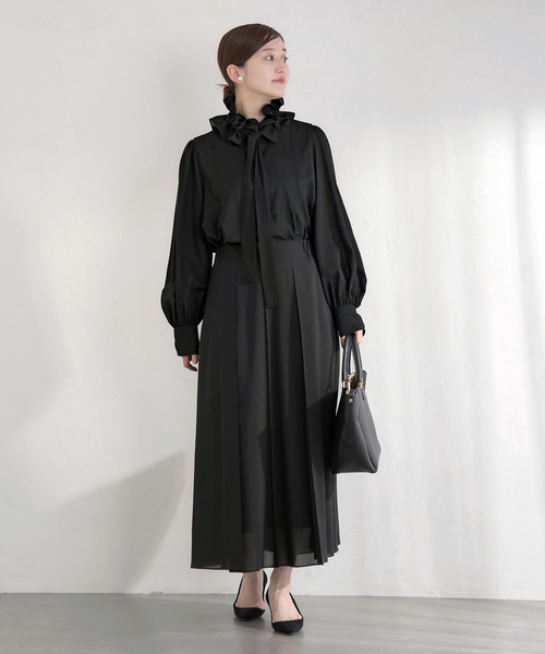 IENA（イエナ）の「《追加》&NAVYシアーボウタイブラウス（シャツ/ブラウス・レディース・ホワイト×ホワイト/ブラック・FREE）」の3枚目の写真