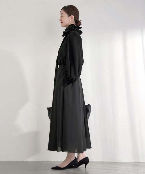 IENA（イエナ）の「《追加》&NAVYシアーボウタイブラウス（シャツ/ブラウス・レディース・ホワイト×ホワイト/ブラック・FREE）」の4枚目の写真