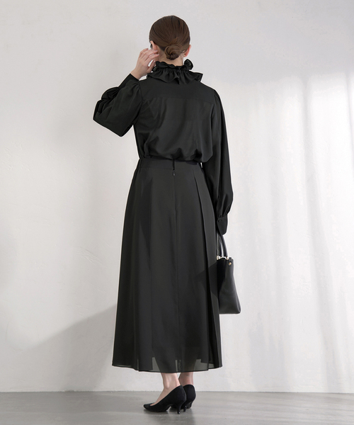 IENA（イエナ）の「《追加》&NAVYシアーボウタイブラウス（シャツ/ブラウス・レディース・ホワイト×ホワイト/ブラック・FREE）」の5枚目の写真