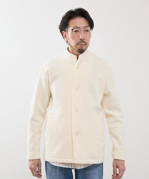 MEN'S MELROSE(メンズメルローズ)の「クォーターゲージ スタンドカラーカーディガン(カーディガン/ボレロ・メンズ・ホワイト/ネイビー・3/4)」の13枚目の写真