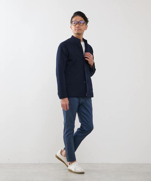 MEN'S MELROSE(メンズメルローズ)の「クォーターゲージ スタンドカラーカーディガン(カーディガン/ボレロ・メンズ・ホワイト/ネイビー・3/4)」の5枚目の写真