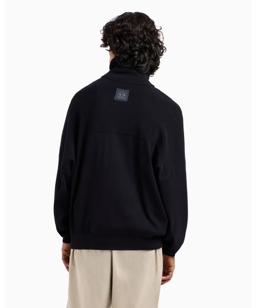 ARMANI EXCHANGE（アルマーニエクスチェンジ）の「【A|X アルマーニ エクスチェンジ】ジップアップモックネックニットカーディガン（カーディガン/ボレロ・メンズ・ダークネイビー・X-SMALL/X-LARGE/MEDIUM/XX-LARGE）」の2枚目の写真