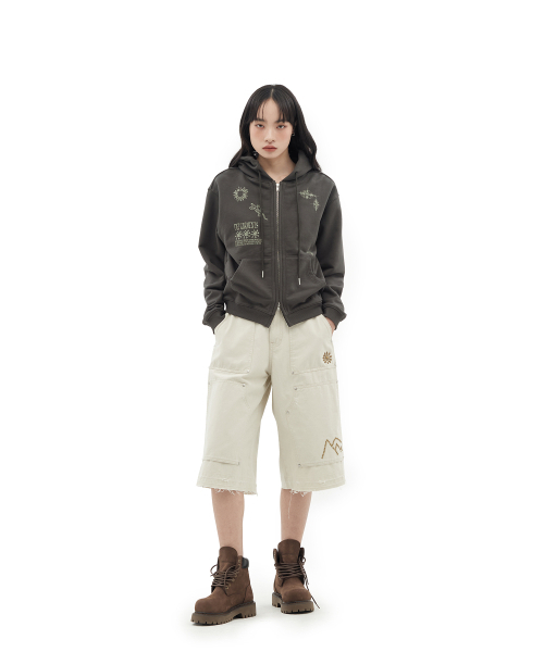 DEFGARMENTS（デフグラメンツ）の「LIZARD DOODLE HOOD ZIP UP [CHARCOAL]（パーカー・レディース・その他・SMALL/LARGE）」の5枚目の写真