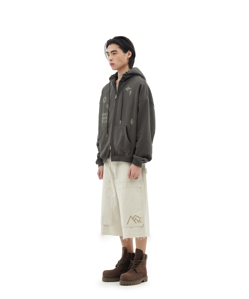 DEFGARMENTS（デフグラメンツ）の「LIZARD DOODLE HOOD ZIP UP [CHARCOAL]（パーカー・レディース・その他・SMALL/LARGE）」の7枚目の写真