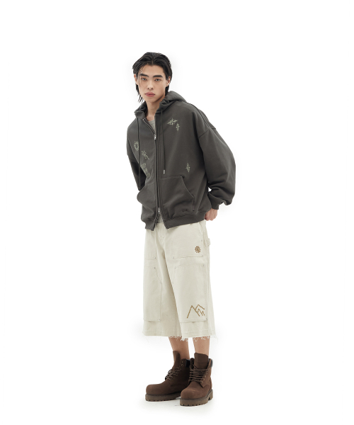 DEFGARMENTS（デフグラメンツ）の「LIZARD DOODLE HOOD ZIP UP [CHARCOAL]（パーカー・レディース・その他・SMALL/LARGE）」の8枚目の写真