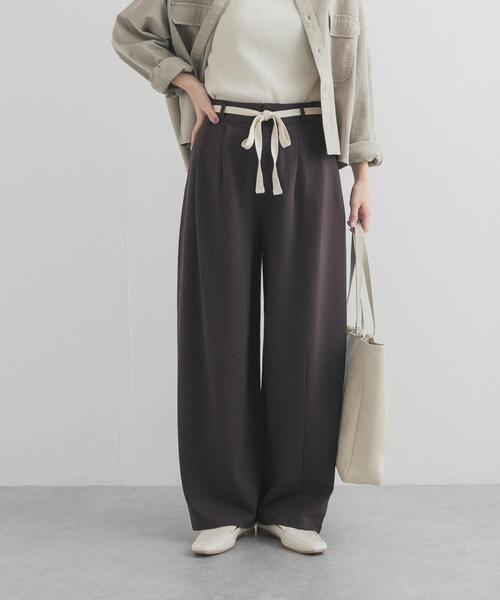 URBAN RESEARCH DOORS（アーバンリサーチドアーズ）の「ウエストリボンカットカーブパンツ（その他パンツ・レディース・ブラウン/ブラック・MEDIUM/SMALL）」の3枚目の写真