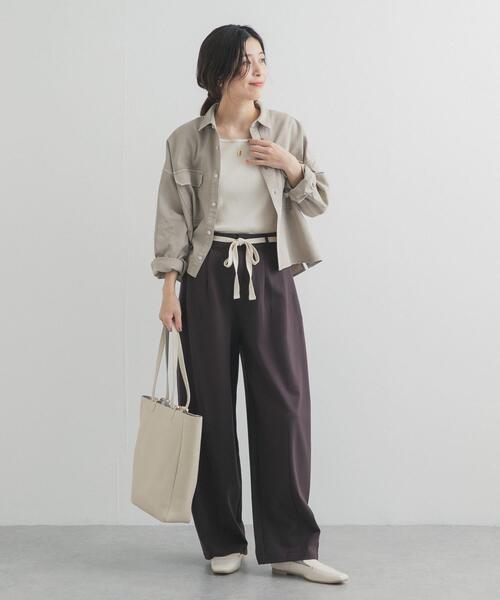 URBAN RESEARCH DOORS（アーバンリサーチドアーズ）の「ウエストリボンカットカーブパンツ（その他パンツ・レディース・ブラウン/ブラック・MEDIUM/SMALL）」の6枚目の写真