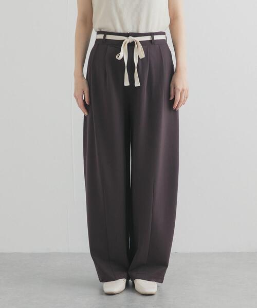 URBAN RESEARCH DOORS（アーバンリサーチドアーズ）の「ウエストリボンカットカーブパンツ（その他パンツ・レディース・ブラウン/ブラック・MEDIUM/SMALL）」の7枚目の写真