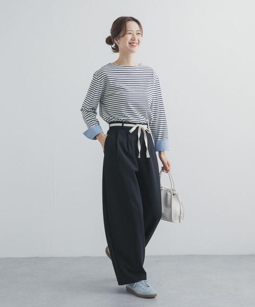 URBAN RESEARCH DOORS（アーバンリサーチドアーズ）の「ウエストリボンカットカーブパンツ（その他パンツ・レディース・ブラウン/ブラック・MEDIUM/SMALL）」の21枚目の写真