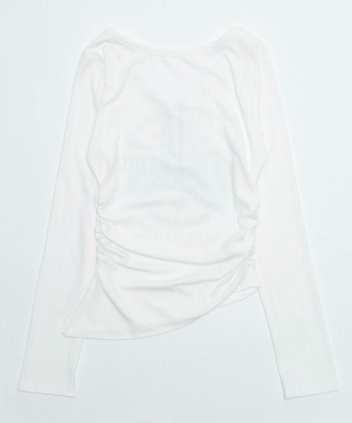 dispark（ディスパーク）の「DISPARK/【26年春夏新作】スタッズジップVネックT（Tシャツ/カットソー・レディース・杢グレー/ホワイト・FREE）」の4枚目の写真