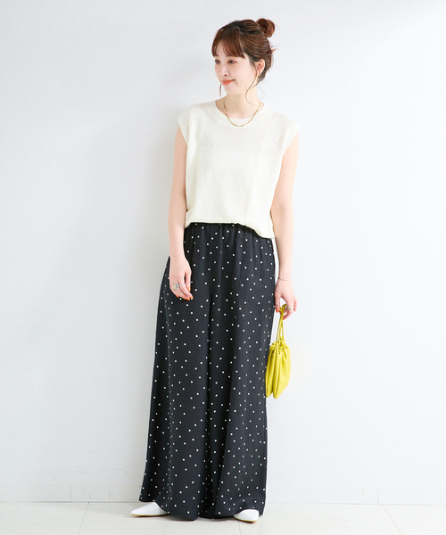 B.C STOCK(ベーセーストック)の「《S/Mサイズ展開》手洗い可 / リネンレーヨンワイドイージーパンツ(その他パンツ・レディース・カーキ/スミクロ/ブラックミックス/ブルー・MEDIUM/SMALL)」の13枚目の写真