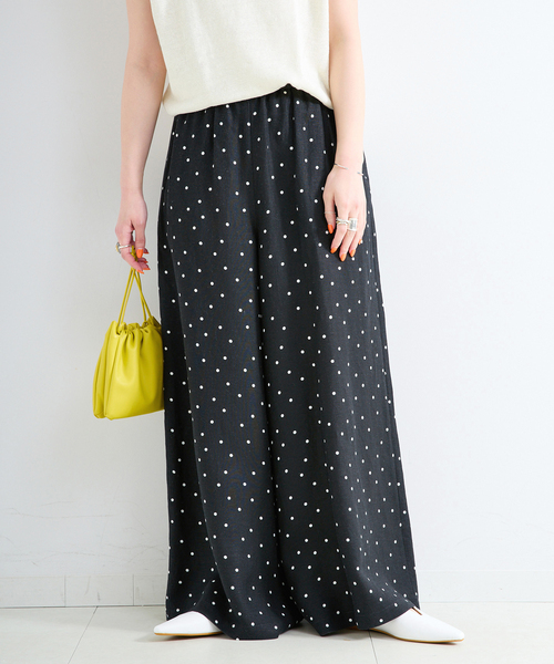 B.C STOCK(ベーセーストック)の「《S/Mサイズ展開》手洗い可 / リネンレーヨンワイドイージーパンツ(その他パンツ・レディース・カーキ/スミクロ/ブラックミックス/ブルー・MEDIUM/SMALL)」の16枚目の写真