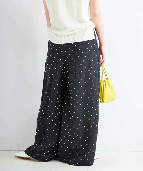 B.C STOCK(ベーセーストック)の「《S/Mサイズ展開》手洗い可 / リネンレーヨンワイドイージーパンツ(その他パンツ・レディース・カーキ/スミクロ/ブラックミックス/ブルー・MEDIUM/SMALL)」の17枚目の写真