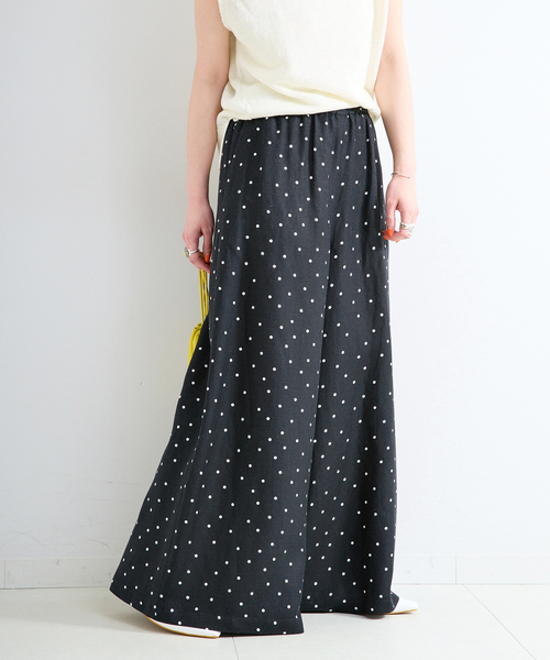 B.C STOCK(ベーセーストック)の「《S/Mサイズ展開》手洗い可 / リネンレーヨンワイドイージーパンツ(その他パンツ・レディース・カーキ/スミクロ/ブラックミックス/ブルー・MEDIUM/SMALL)」の18枚目の写真