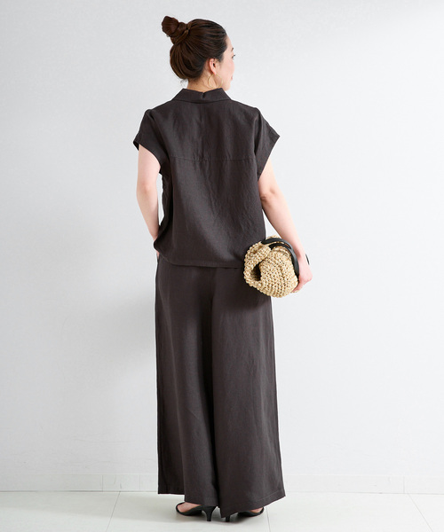 B.C STOCK(ベーセーストック)の「《S/Mサイズ展開》手洗い可 / リネンレーヨンワイドイージーパンツ(その他パンツ・レディース・カーキ/スミクロ/ブラックミックス/ブルー・MEDIUM/SMALL)」の22枚目の写真