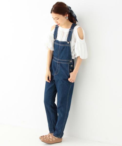 Another Edition（アナザーエディション）の「デニムオーバーオール/ AEBC DNM OVERALL◆（サロペット/オーバーオール・レディース・コバルトブルー/オフホワイト・MEDIUM/SMALL）」の12枚目の写真