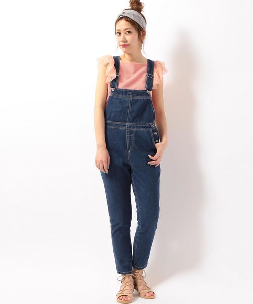 Another Edition（アナザーエディション）の「デニムオーバーオール/ AEBC DNM OVERALL◆（サロペット/オーバーオール・レディース・コバルトブルー/オフホワイト・MEDIUM/SMALL）」の13枚目の写真