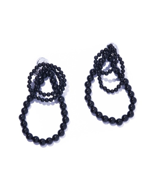 IRIS47（イリスフォーセブン）の「【IRIS 47】fabiana onyx earring/ファビアナ オニキス イヤリング（イヤリング・レディース・ブラック・FREE）」の2枚目の写真