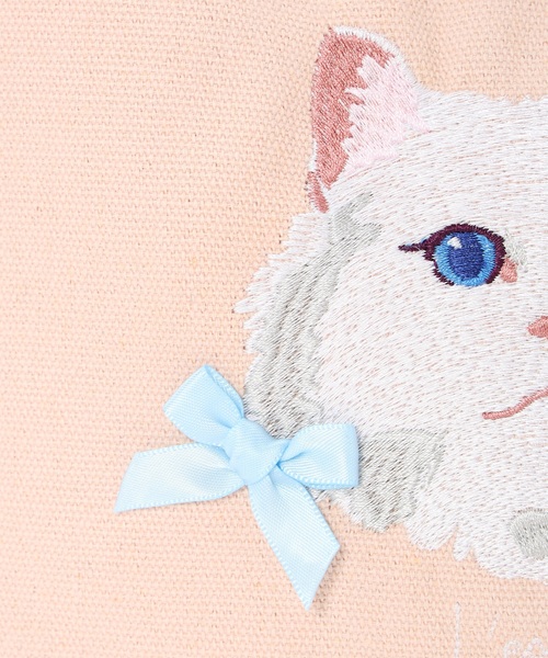 CROSSPLUS ONLINE（クロスプラスオンライン）の「アトリエ・ポピン猫刺しゅうミニトートバッグ（トートバッグ・レディース・ピンク/グレー・フリー）」の22枚目の写真