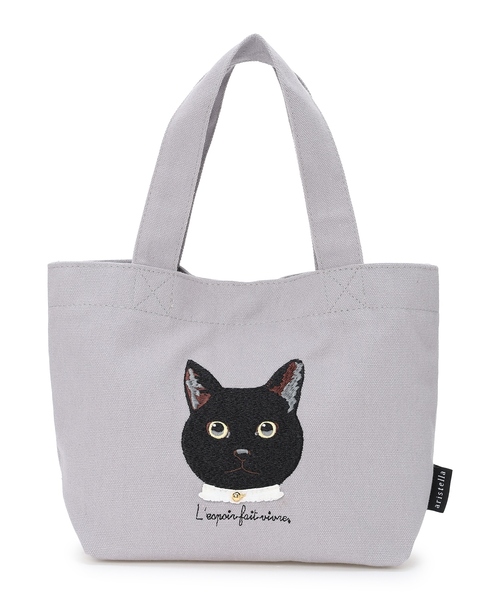CROSSPLUS ONLINE（クロスプラスオンライン）の「アトリエ・ポピン猫刺しゅうミニトートバッグ（トートバッグ・レディース・ピンク/グレー・フリー）」の16枚目の写真
